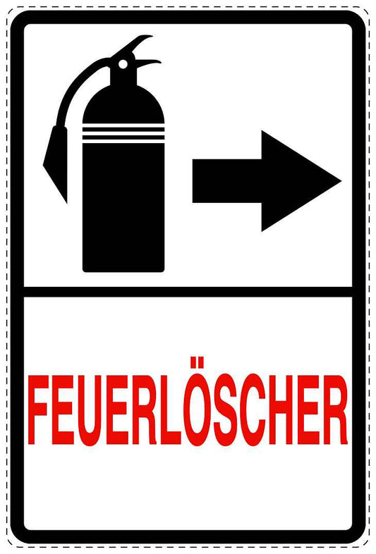 Feuer- Rettungsaufkleber "Feuerlöscher in Pfeilrichtung" 10-40 cm LO-SIF-2680-0