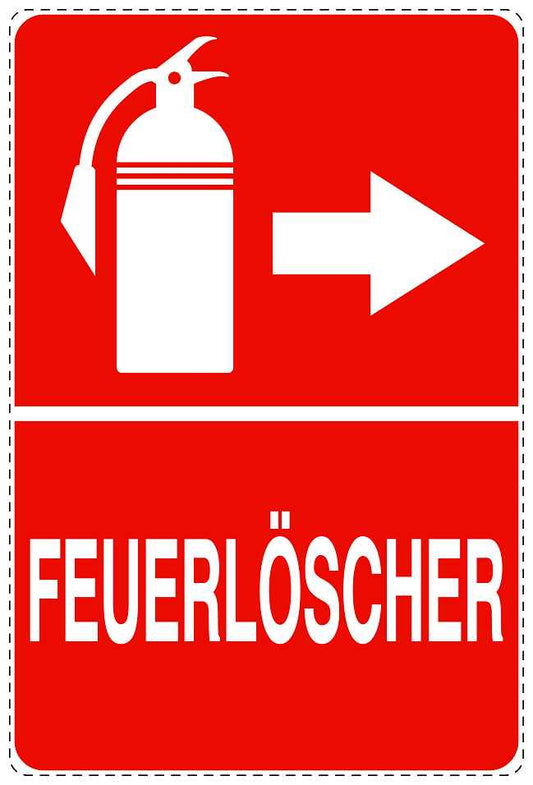 Feuerlöscher Aufkleber "Feuerlöscher in Pfeilrichtung" 10-40 cm LO-SIF-2680-14