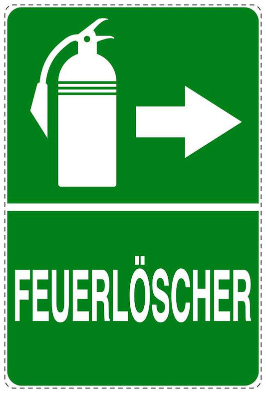 Feuer- Rettungsaufkleber "Feuerlöscher in Pfeilrichtung" 10-40 cm LO-SIF-2680-54