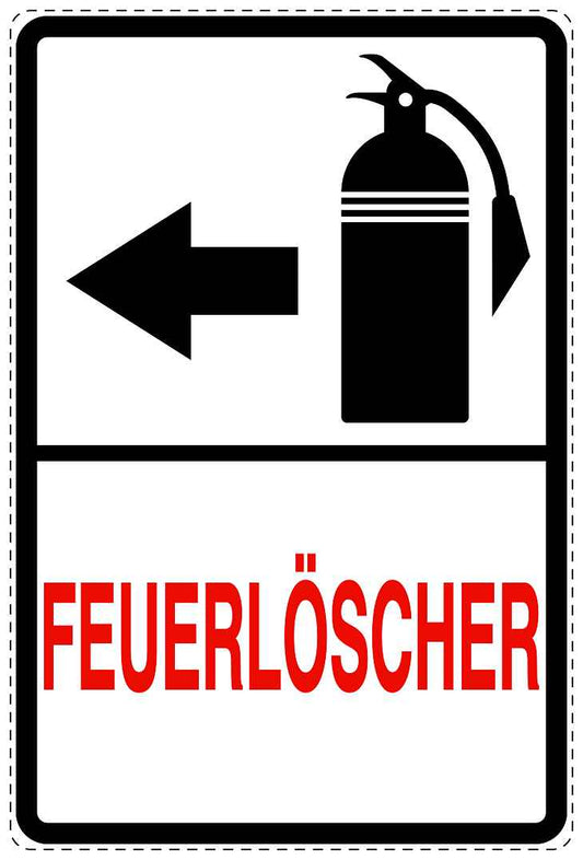 Feuer- Rettungsaufkleber "Feuerlöscher in Pfeilrichtung" 10-40 cm LO-SIF-2690-0