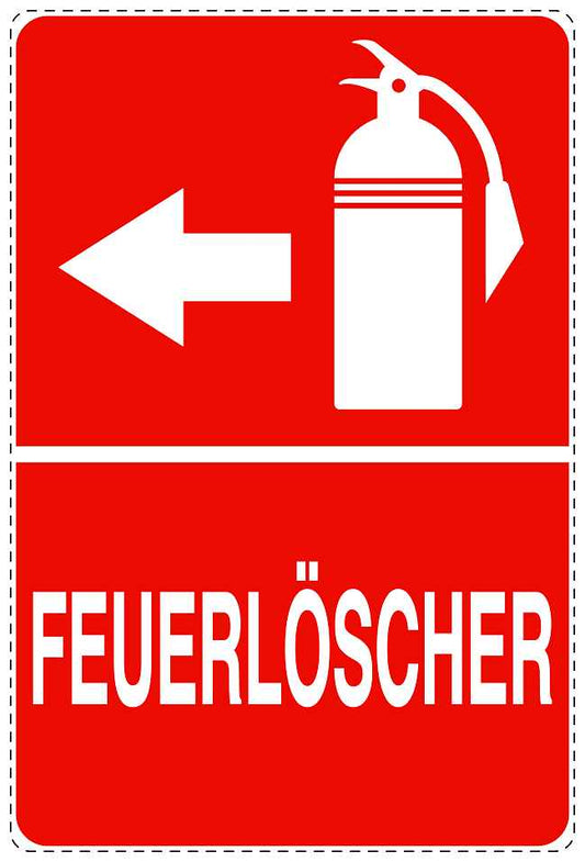 Feuerlöscher Aufkleber "Feuerlöscher in Pfeilrichtung" 10-40 cm LO-SIF-2690-14
