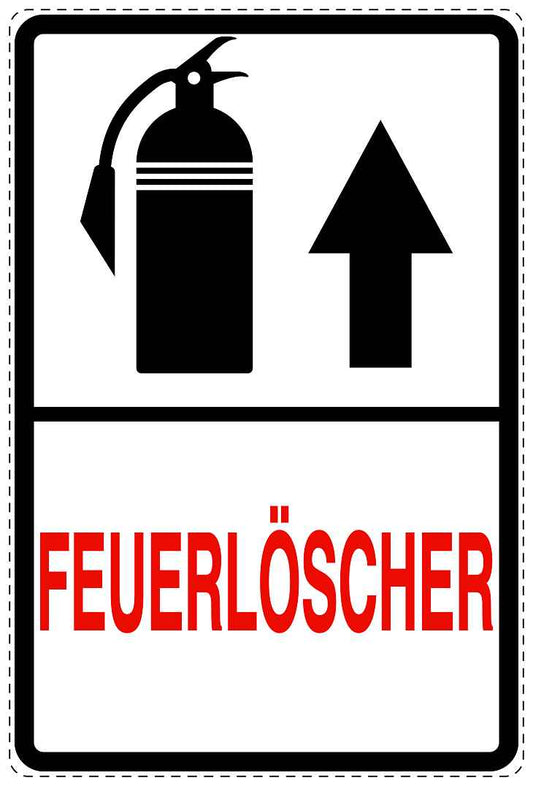 Feuer- Rettungsaufkleber "Feuerlöscher in Pfeilrichtung" 10-40 cm LO-SIF-2700-0