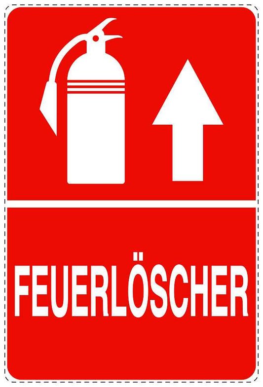 Feuerlöscher Aufkleber "Feuerlöscher in Pfeilrichtung" 10-40 cm LO-SIF-2700-14