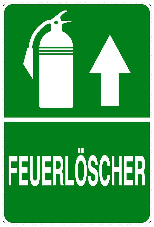 Feuer- Rettungsaufkleber "Feuerlöscher in Pfeilrichtung" 10-40 cm LO-SIF-2700-54