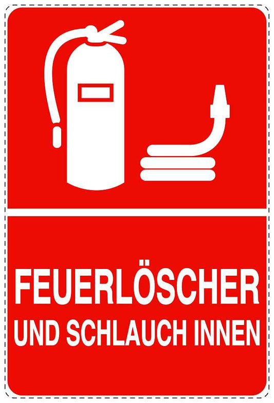 Feuerlöscher Aufkleber "Feuerlöscher und Schlauch" 10-40 cm LO-SIF-2720-14