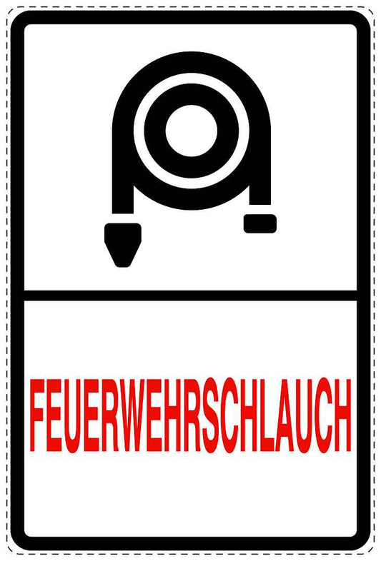 Feuer- Rettungsaufkleber "Feuerwehrschlauch" 10-40 cm LO-SIF-2730-0