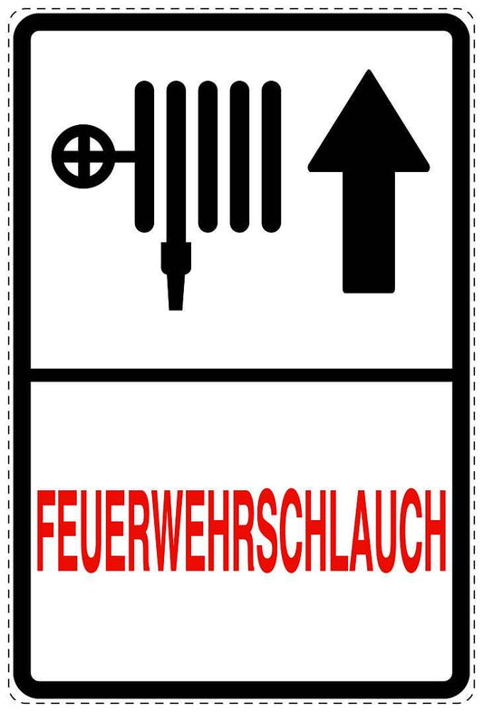 Feuer- Rettungsaufkleber "Feuerwehrschlauch in Pfeilrichtung" 10-40 cm LO-SIF-2780-0