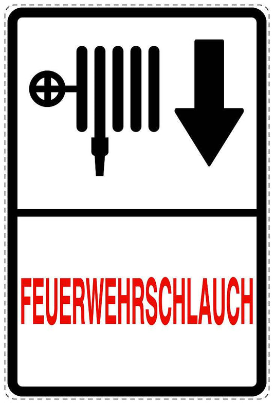 Feuer- Rettungsaufkleber "Feuerwehrschlauch in Pfeilrichtung" 10-40 cm LO-SIF-2790-0