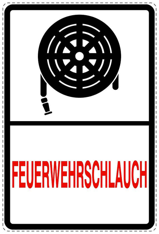 Feuer- Rettungsaufkleber "Feuerwehrschlauch" 10-40 cm LO-SIF-2800-0