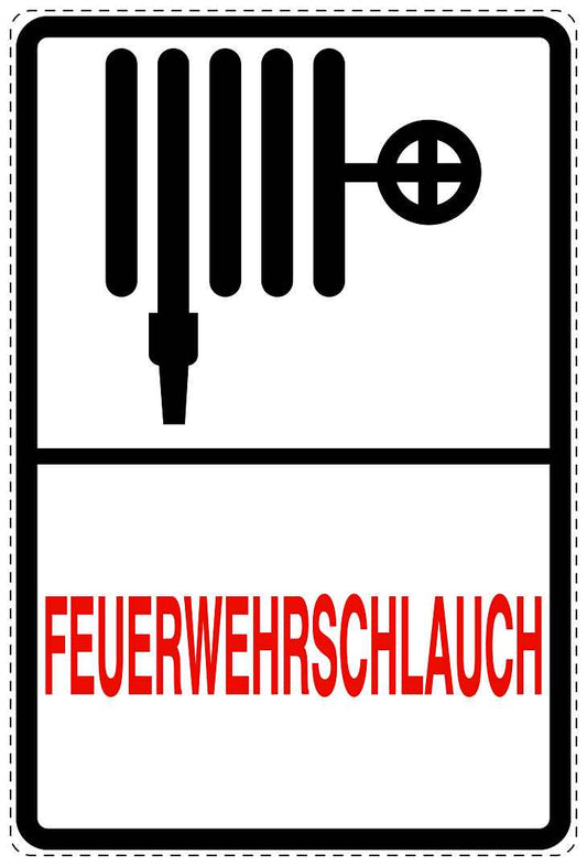 Feuer- Rettungsaufkleber "Feuerwehrschlauch" 10-40 cm LO-SIF-2810-0