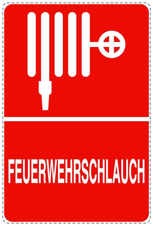 Feuerlöscher Aufkleber "Feuerwehrschlauch" 10-40 cm LO-SIF-2810-14