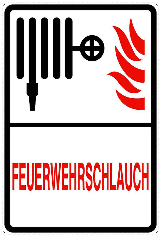 Feuer- Rettungsaufkleber "Feuerwehrschlauch" 10-40 cm LO-SIF-2820-0
