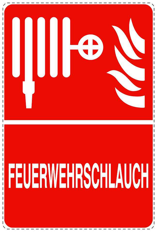 Feuerlöscher Aufkleber "Feuerwehrschlauch" 10-40 cm LO-SIF-2820-14