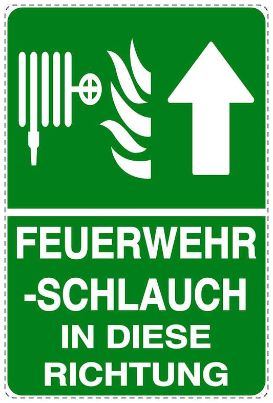 Feuer- Rettungsaufkleber "Feuerwehrschlauch in Pfeilrichtung" 10-40 cm LO-SIF-2850-54