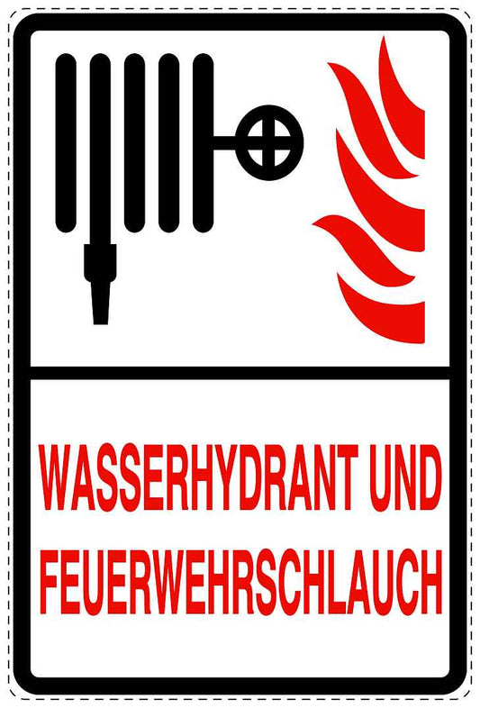 Feuer- Rettungsaufkleber "Wasserhydrant und Feuerwehrschlauch" 10-40 cm LO-SIF-2870-0