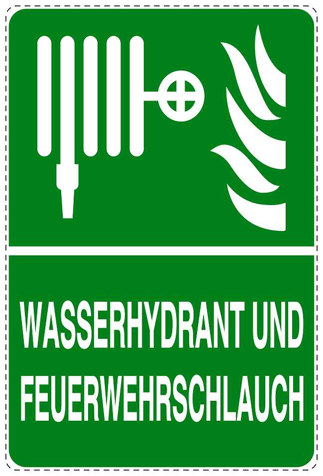 Feuer- Rettungsaufkleber "Wasserhydrant und Feuerwehrschlauch" 10-40 cm LO-SIF-2870-54