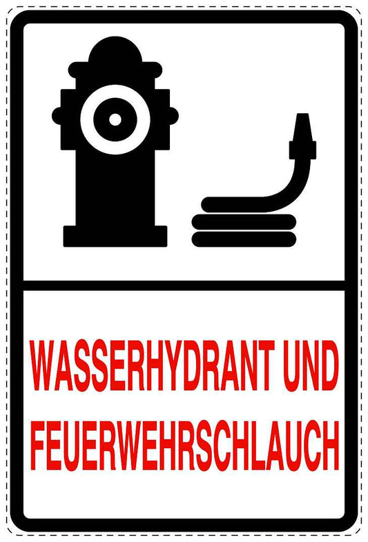 Feuer- Rettungsaufkleber "Wasserhydrant und Feuerwehrschlauch" 10-40 cm LO-SIF-2880-0