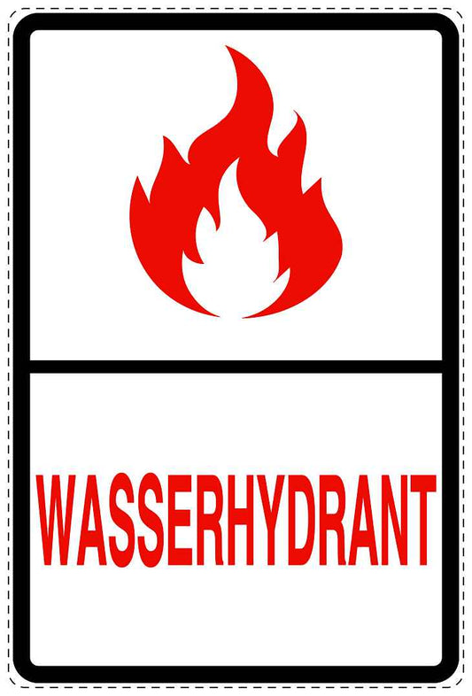 Feuer- Rettungsaufkleber "Wasserhydrant" 10-40 cm LO-SIF-2890-0