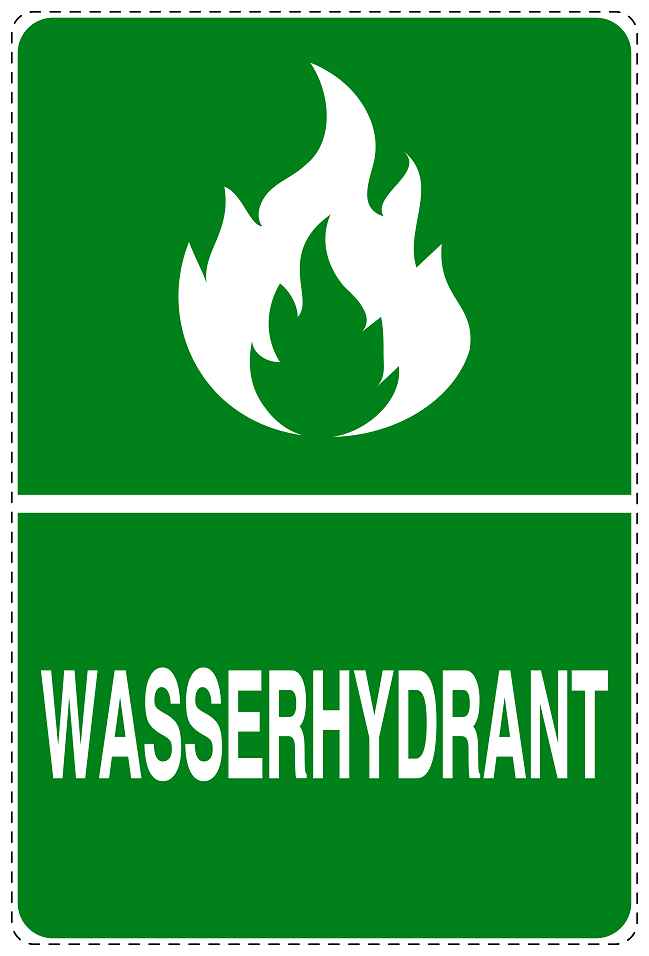 Feuer- Rettungsaufkleber "Wasserhydrant" 10-40 cm LO-SIF-2890-54