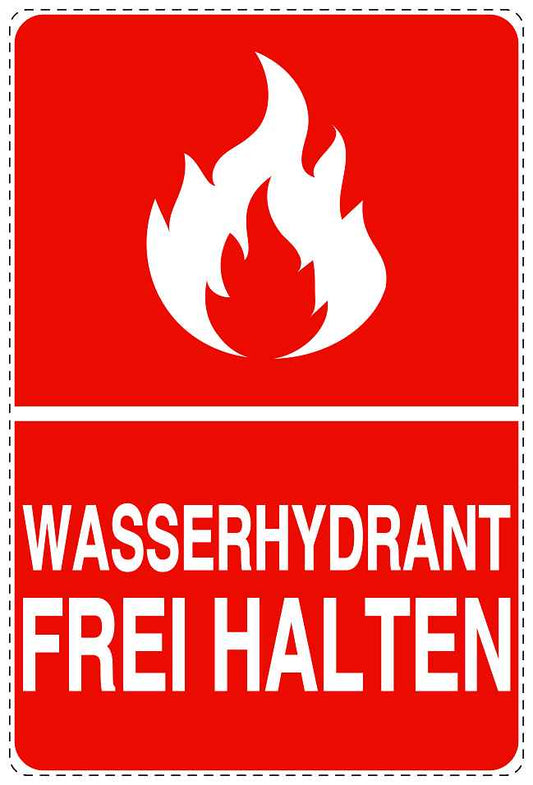 Feuerlöscher Aufkleber "Wasserhydrant freihalten" 10-40 cm LO-SIF-2900-14