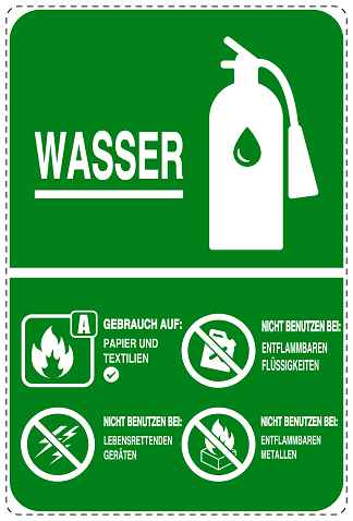 Feuer- Rettungsaufkleber "Feuerlöscher - Wasser" 10-40 cm LO-SIF-2960-54