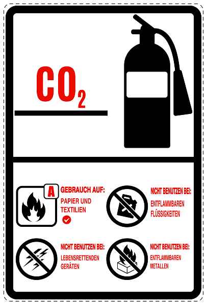 Feuer- Rettungsaufkleber "Feuerlöscher - Bedienungsanleitung" 10-40 cm LO-SIF-2970-0