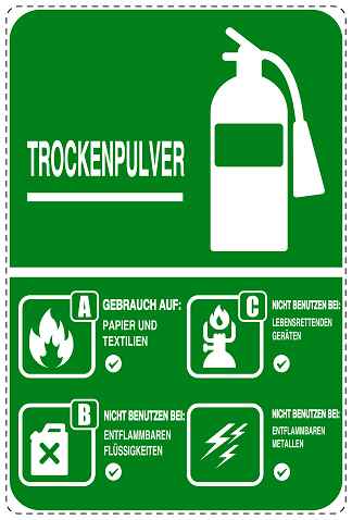 Feuer- Rettungsaufkleber "Feuerlöscher - Trockenpulver" 10-40 cm LO-SIF-2980-54