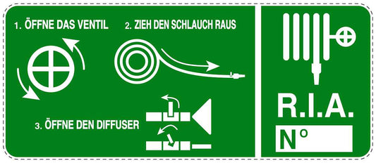 Feuer- Rettungsaufkleber "Feuerwehrschlauch- Anweisungen" 10-60 cm LO-SIF-3010-54