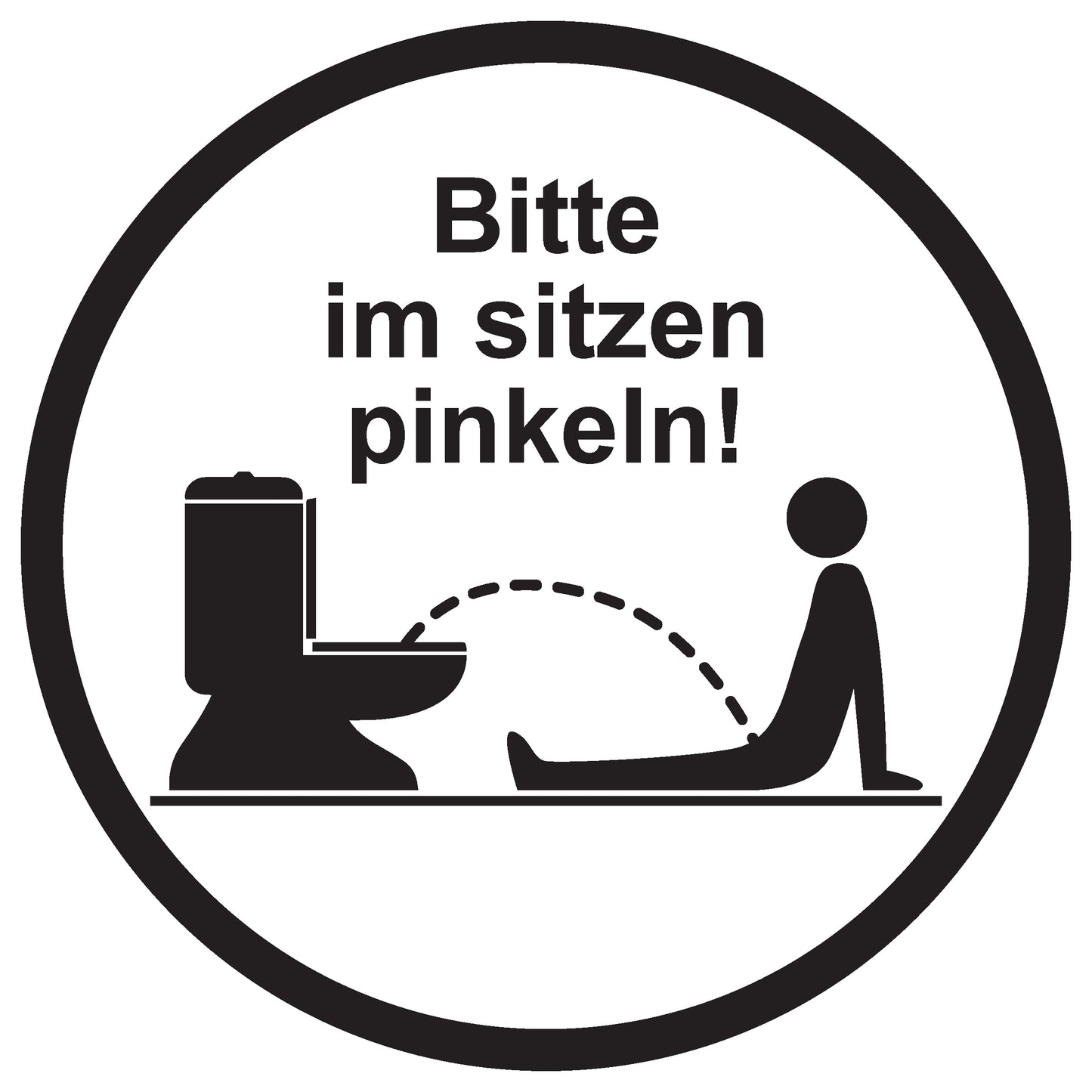 Toiletten Aufkleber  "Bitte im Sitzen pinkeln!" LO-TOILET-10000-10-0