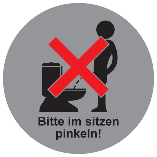 Toiletten Aufkleber  "Bitte im Sitzen pinkeln!" LO-TOILET-10100-10-SIMA