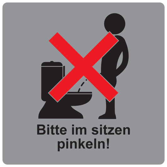 Toiletten Aufkleber  "Bitte im Sitzen pinkeln!" LO-TOILET-10100-13-SIMA