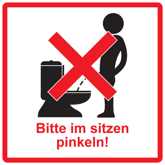 Toiletten Aufkleber  "Bitte im sitzen pinkeln!" LO-TOILET-10100-13