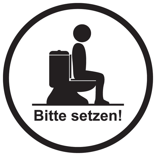 Toiletten Aufkleber  "Bitte im Sitzen pinkeln!" LO-TOILET-10300-10-0