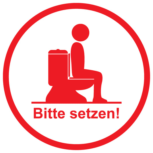 Toiletten Aufkleber  "Bitte im Sitzen pinkeln!" LO-TOILET-10300-10-14