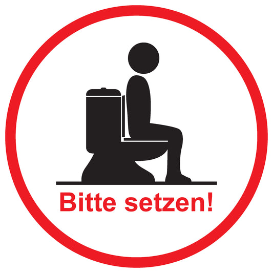 Toiletten Aufkleber  "Bitte setzen!" LO-TOILET-10300-10