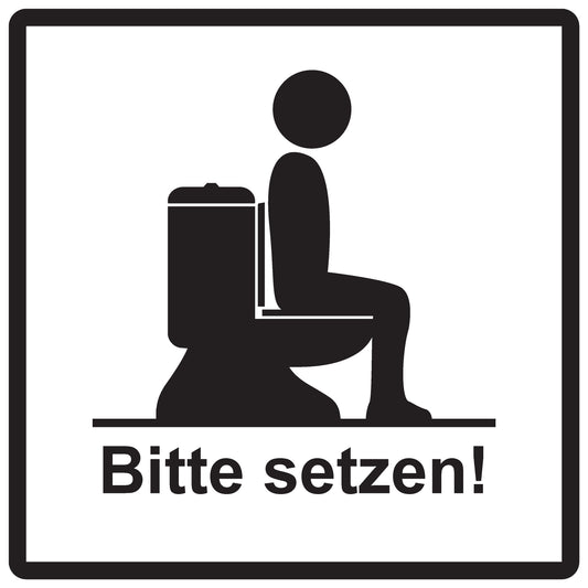Toiletten Aufkleber  "Bitte im Sitzen pinkeln!" LO-TOILET-10300-13-0