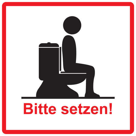 Toiletten Aufkleber  "Bitte setzen!" LO-TOILET-10300-13