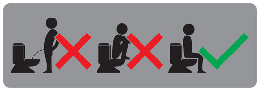 Toiletten Aufkleber  "Bitte im Sitzen pinkeln!" LO-TOILET-10500-15x5-SIMA
