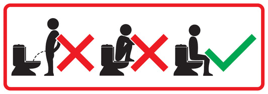 Toiletten Aufkleber  "Bitte im Sitzen pinkeln!" LO-TOILET-10500