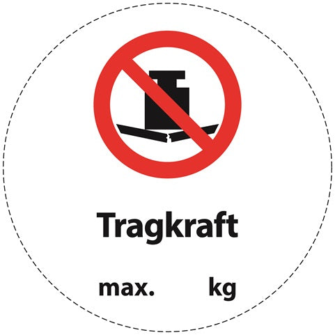 Regalbelastung Aufkleber "Tragkraft max. ______ kg" 10-40 cm LO-TRAGKRAFT-2000