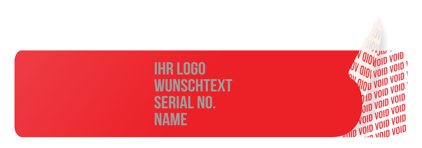 100 Void-Aufkleber, Garantiesiegel, Sicherheitsetikett 45x10mm bedruckt mit Ihrem Wunschtext von EtikettenStar GmbH