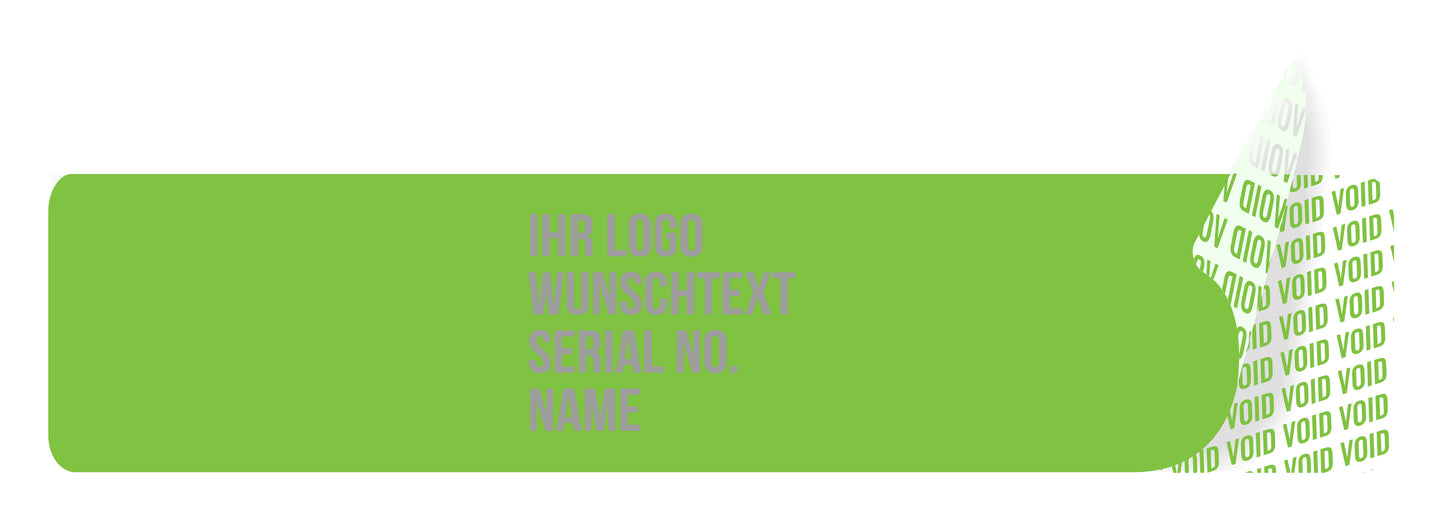 100 Void-Aufkleber, Garantiesiegel, Sicherheitsetikett 45x10mm bedruckt mit Ihrem Wunschtext von EtikettenStar GmbH