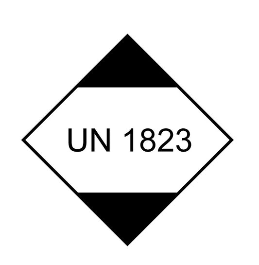 UN-Gefahrstoffetikett "UNGefahrstoffetikett1823" 10x10 cm aus Papier oder Plastik UNGefahrstoffetikett1823