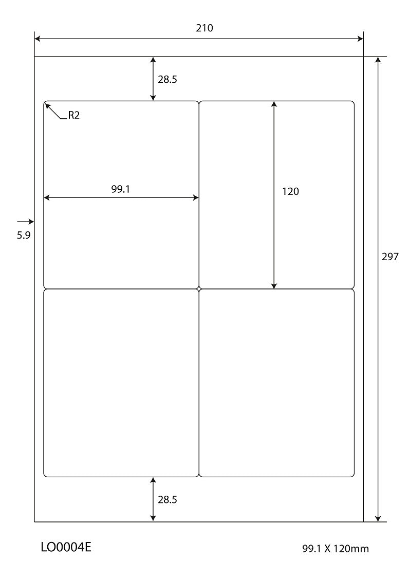 400 Aufkleber 99,1x120mm bedruckt nach Ihren Wünschen matt oder glänzend ES-0004-E