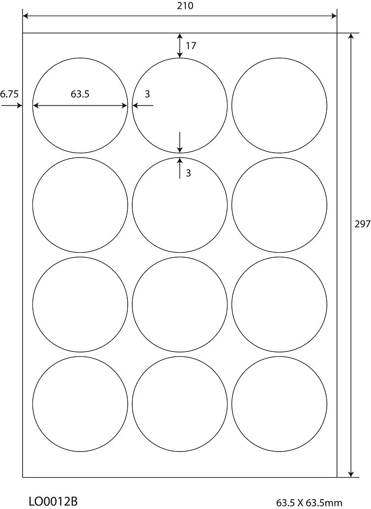 1200 Aufkleber 63,5mm rund bedruckt nach Ihren Wünschen matt oder glänzend ES-0012-B