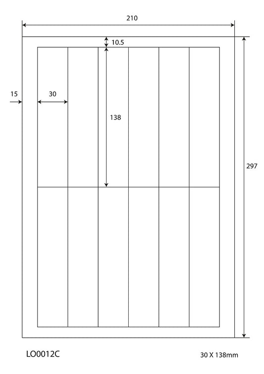 1200 farbige Universaletiketten 30x138mm, auf 100 Din A4 Bogen, matt, selbstklebend