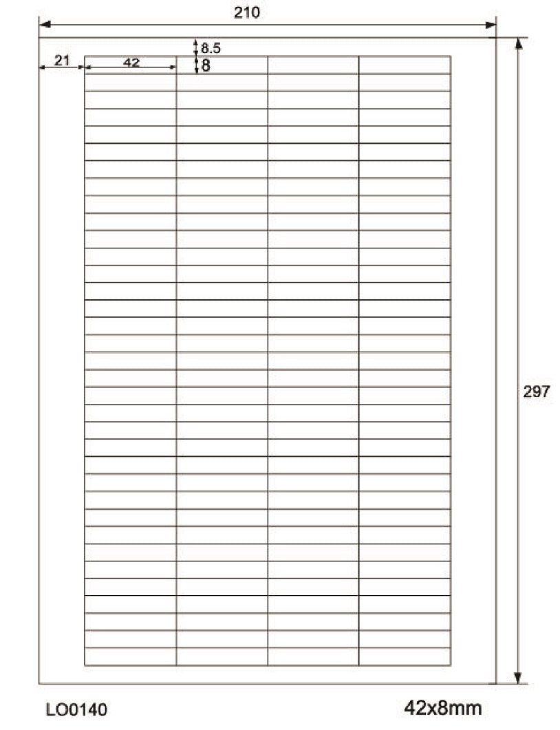 14000 Aufkleber 42x8mm bedruckt nach Ihren Wünschen matt oder glänzend ES-0140