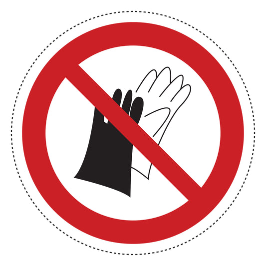 Verbotsaufkleber "Benutzen von Handschuhen verboten" aus PVC Plastik, ES-SI470
