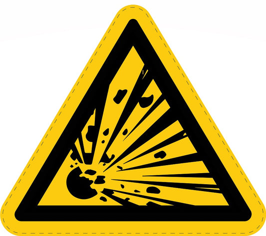 Warnaufkleber "Warnung vor explosiven Stoffen" aus PVC Plastik, ES-SIW-002