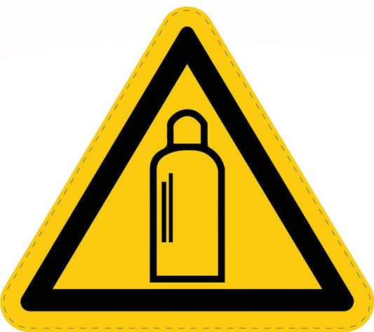 Warnaufkleber "Warnung vor Gasflaschen" aus PVC Plastik, ES-SIW-019